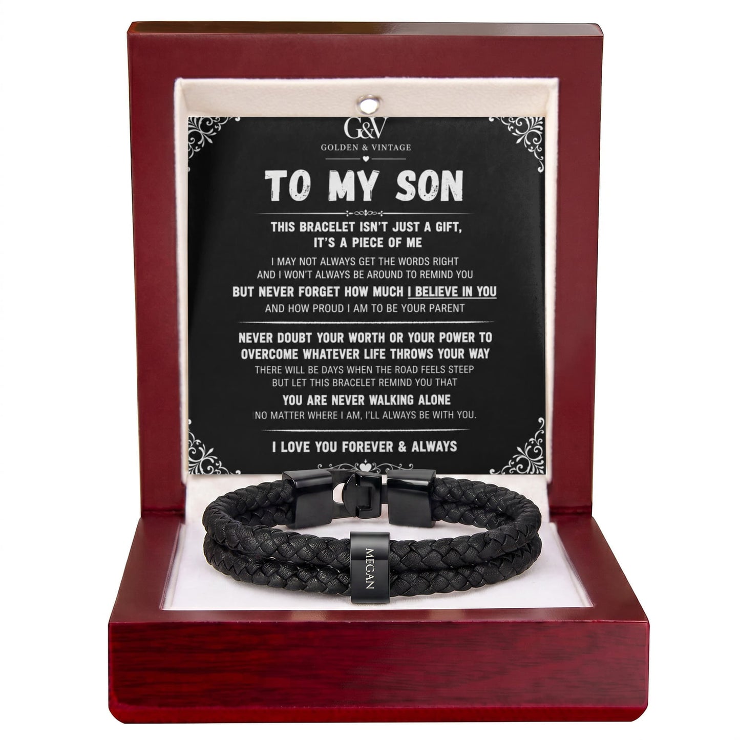 To My Son – Personalized Name Bracelet | Meaningful Gift for Son