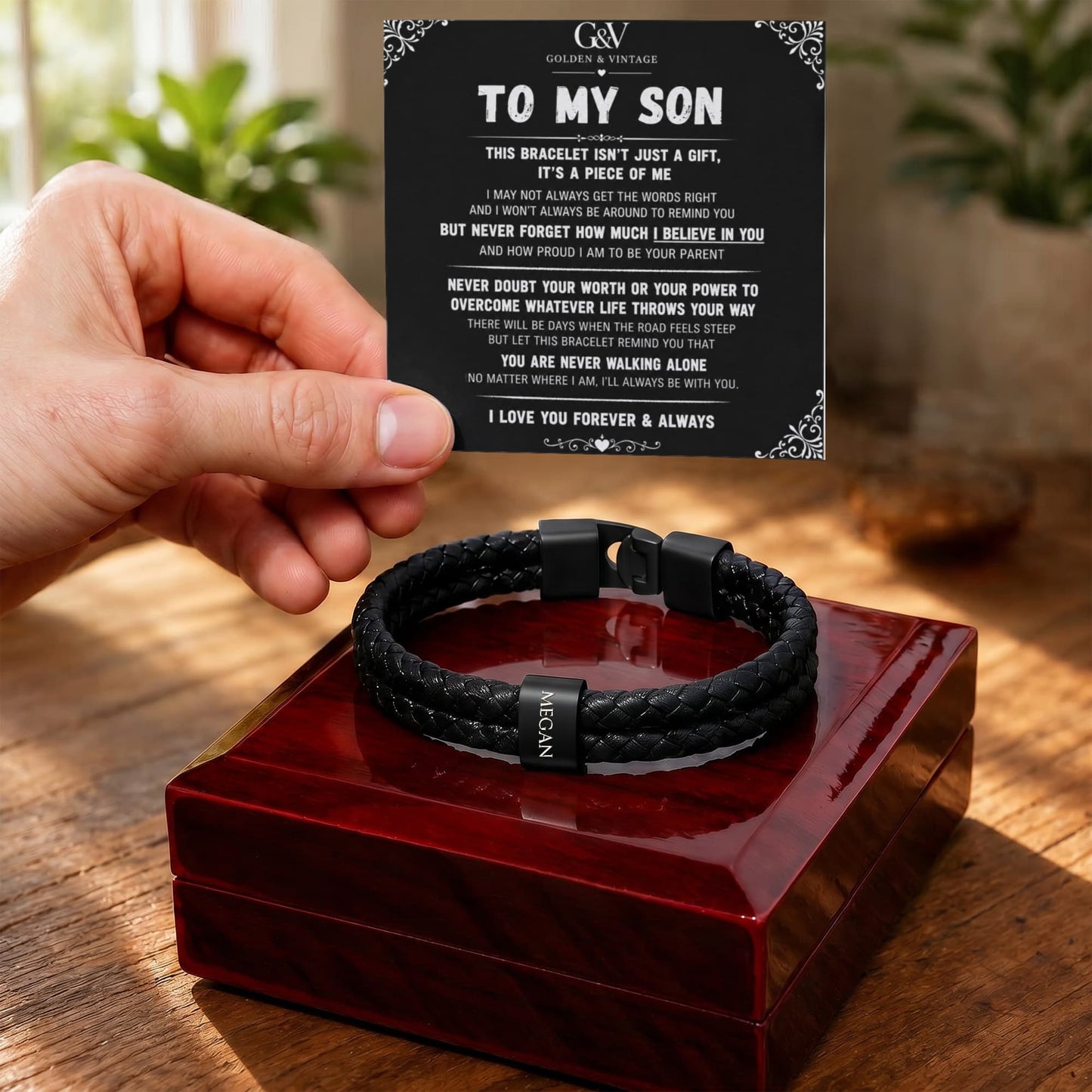 To My Son – Personalized Name Bracelet | Meaningful Gift for Son