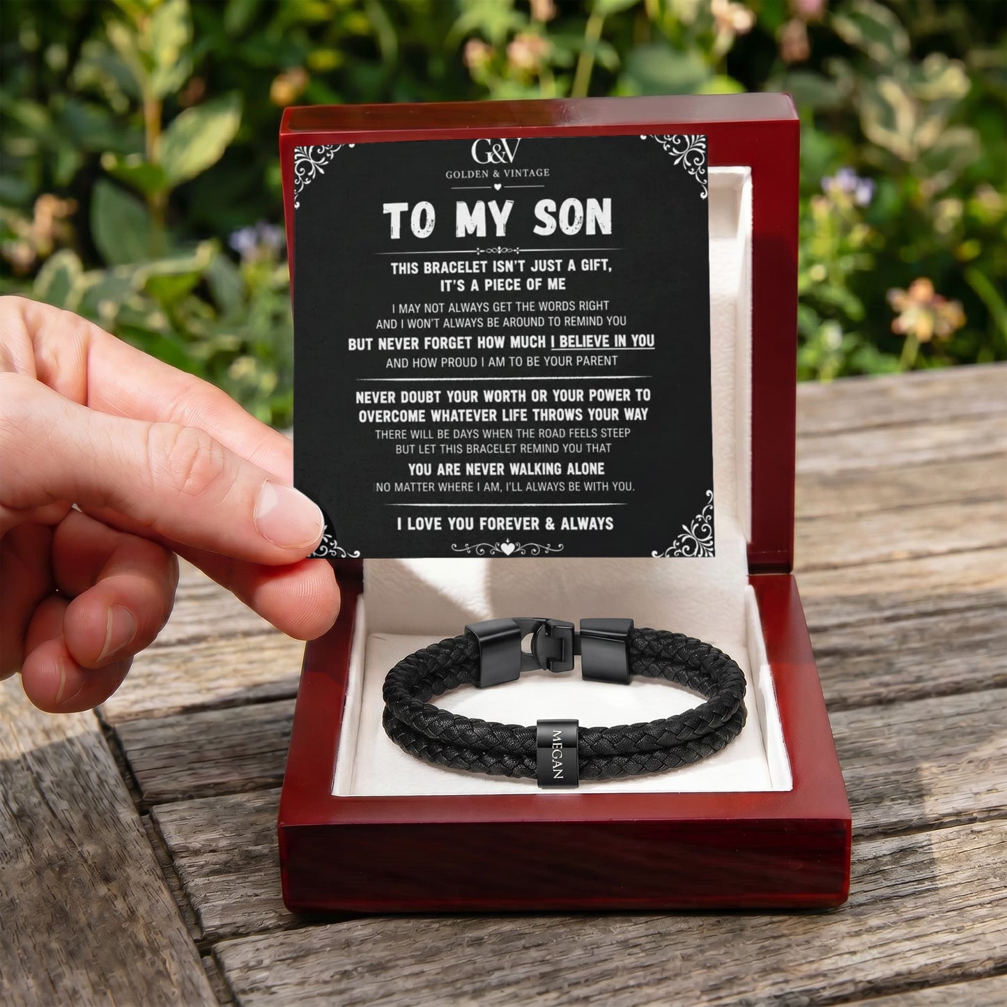 To My Son – Personalized Name Bracelet | Meaningful Gift for Son