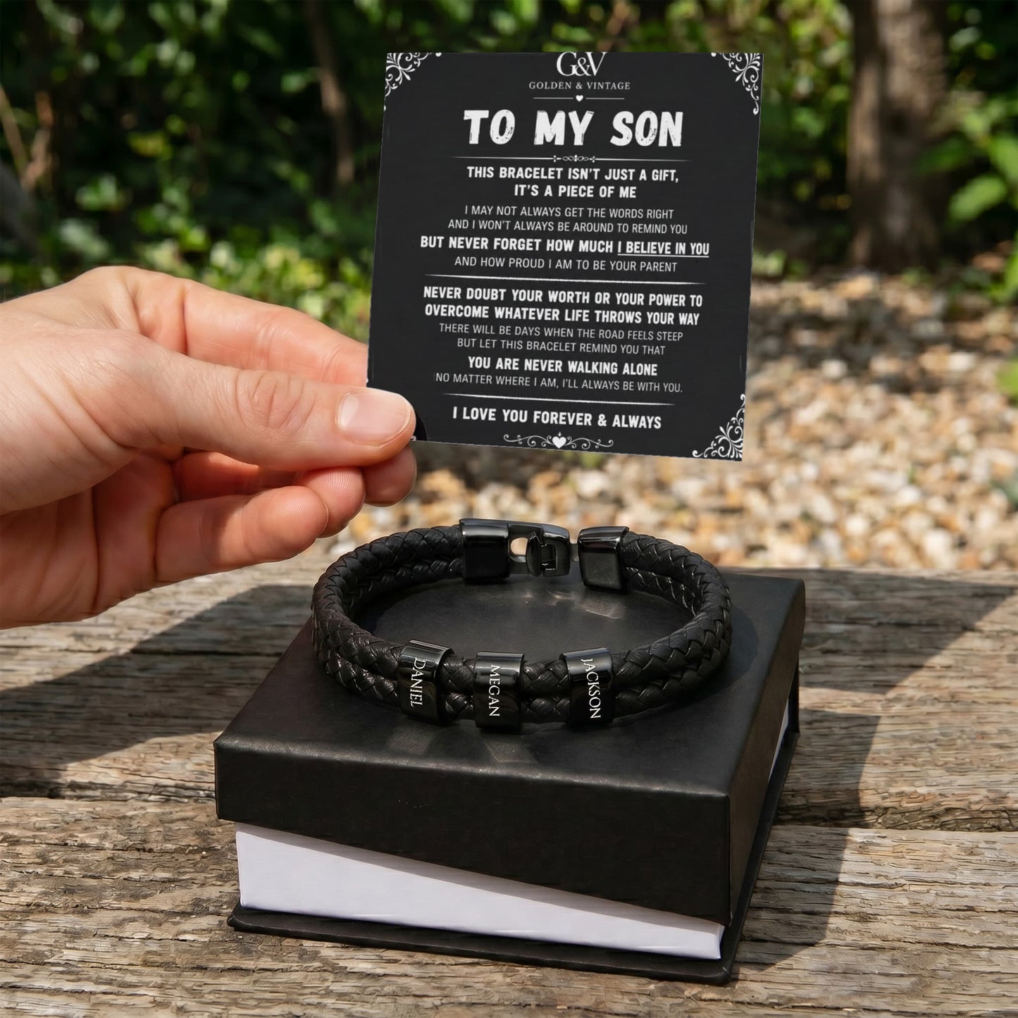To My Son – Personalized Name Bracelet | Meaningful Gift for Son