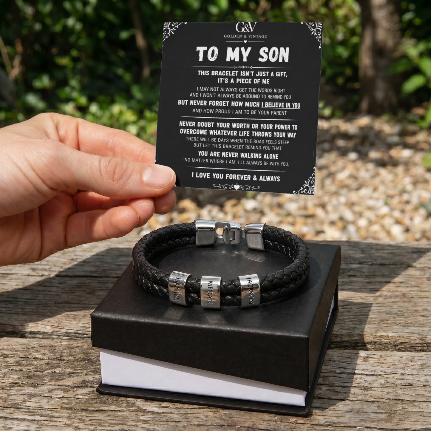 To My Son – Personalized Name Bracelet | Meaningful Gift for Son