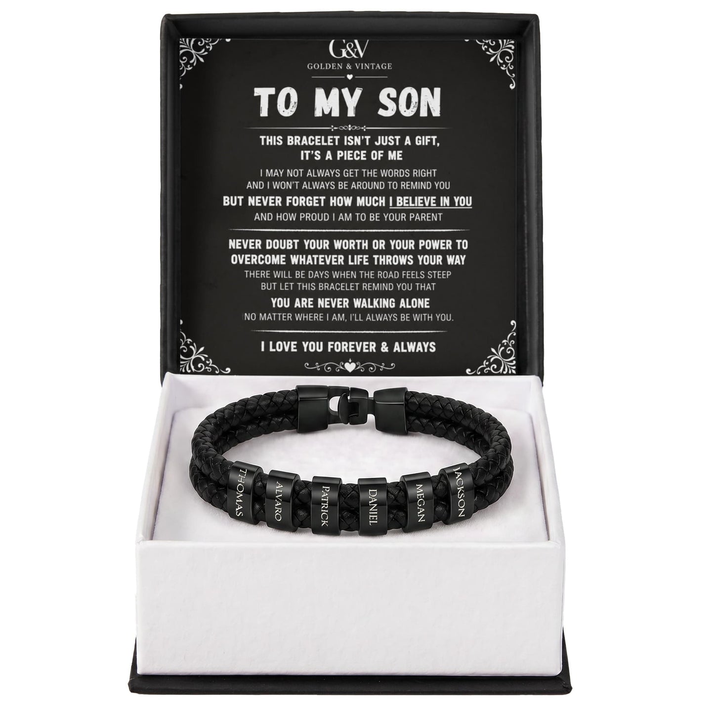 To My Son – Personalized Name Bracelet | Meaningful Gift for Son