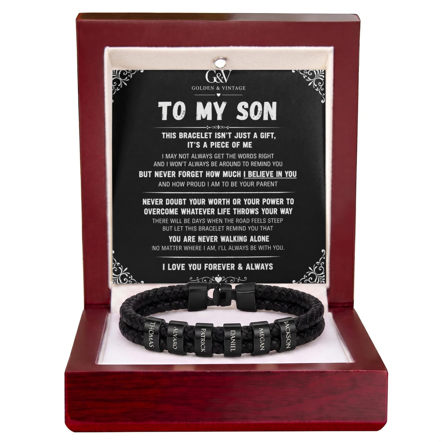 To My Son – Personalized Name Bracelet | Meaningful Gift for Son