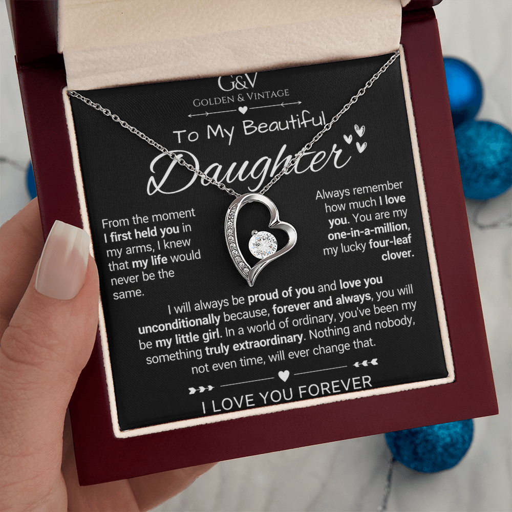 To My Beautiful Daughter – Forever Love Necklace | Meaningful Gift for Daughter