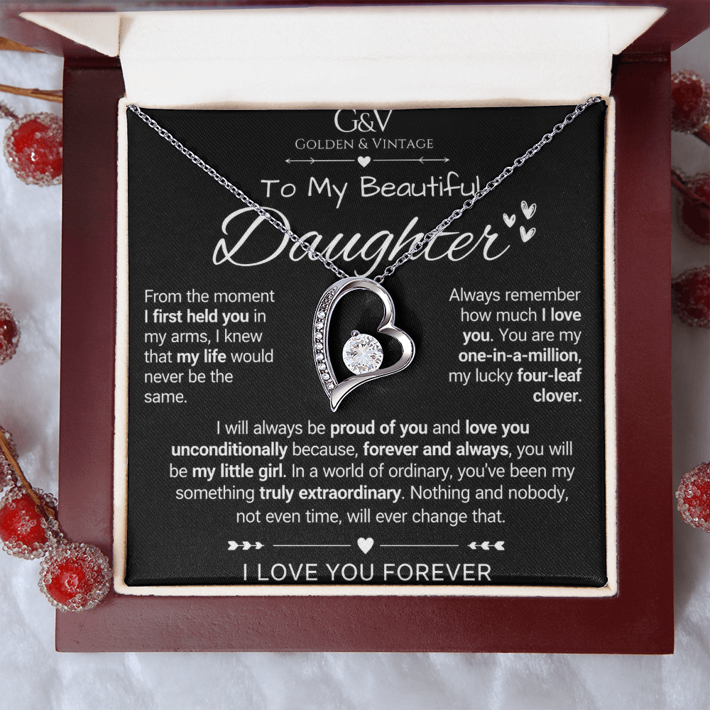 To My Beautiful Daughter – Forever Love Necklace | Meaningful Gift for Daughter