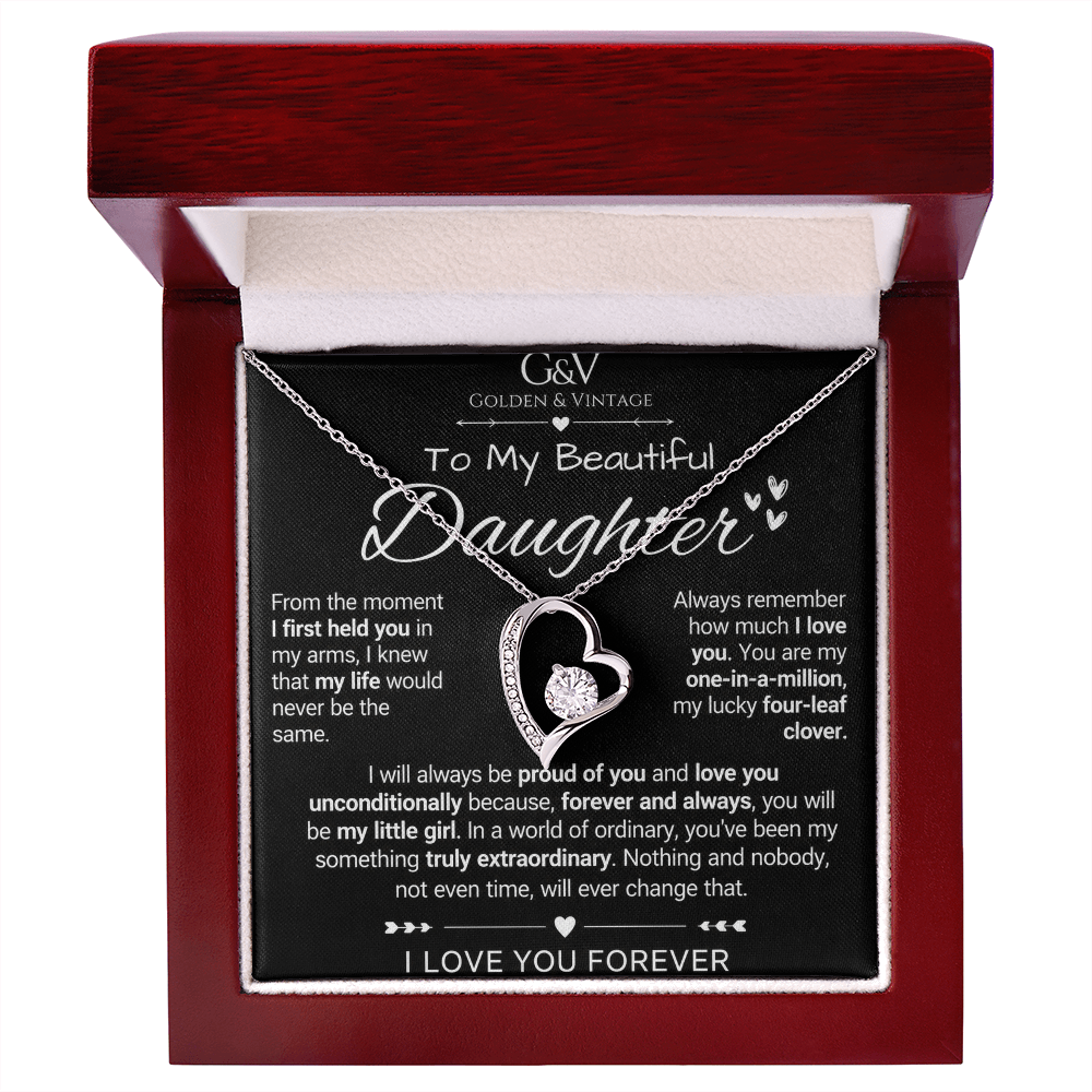 To My Beautiful Daughter – Forever Love Necklace | Meaningful Gift for Daughter