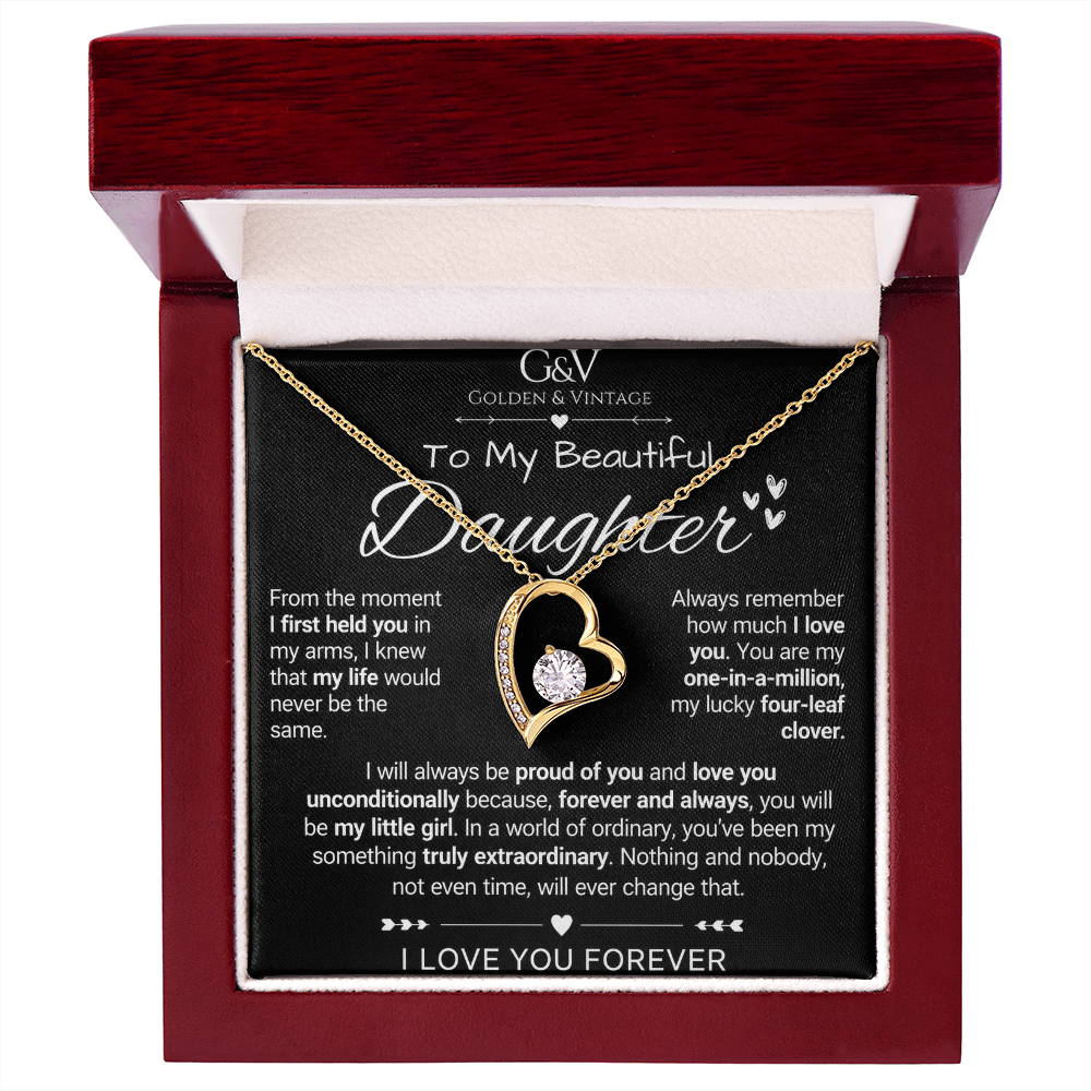To My Beautiful Daughter – Forever Love Necklace | Meaningful Gift for Daughter