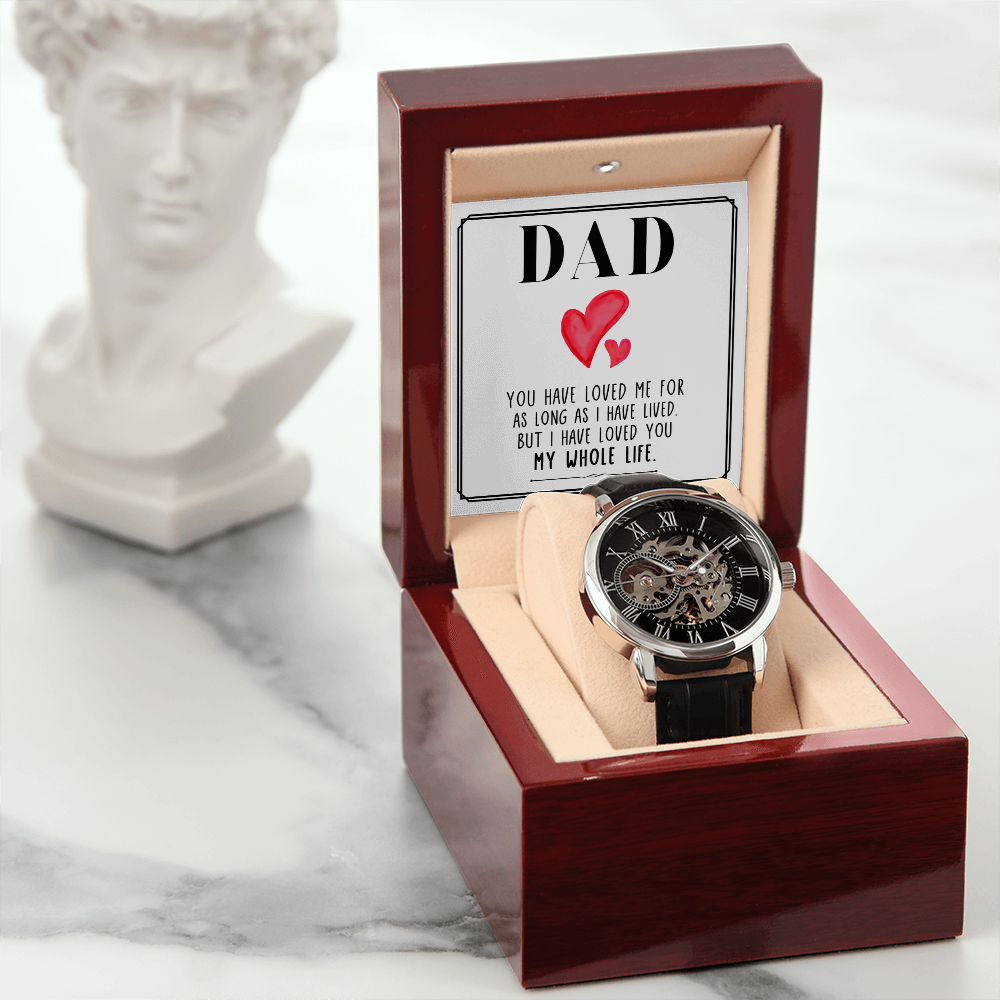 Personalized Openwork Watch for Dad – Custom Father's Love Luxury Gift Watch - goldenandvintage