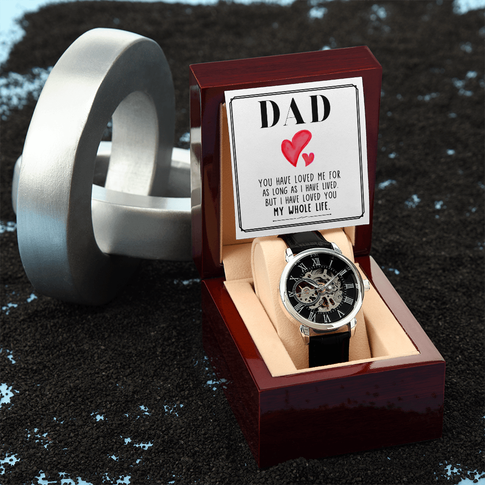Personalized Openwork Watch for Dad – Custom Father's Love Luxury Gift Watch - goldenandvintage