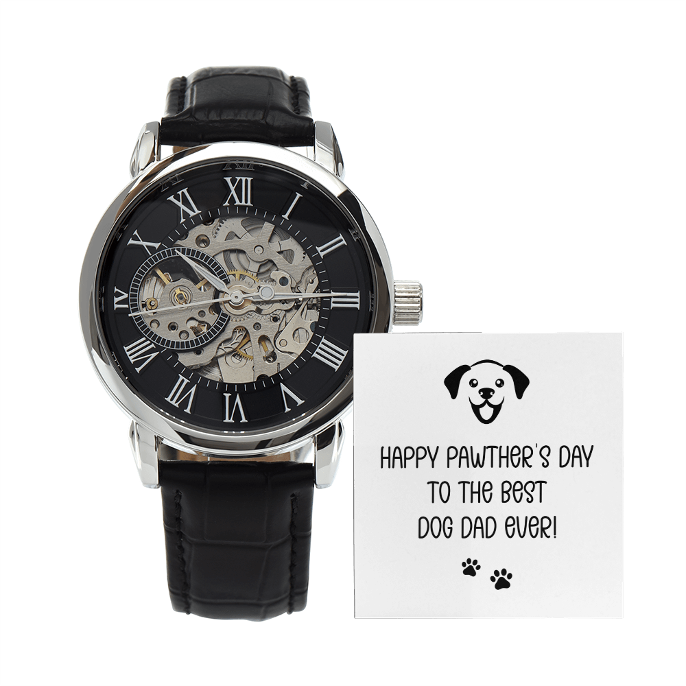 Personalized Openwork Watch for Dog Dad – Happy Pawther's Day Custom Gift Watch - goldenandvintage