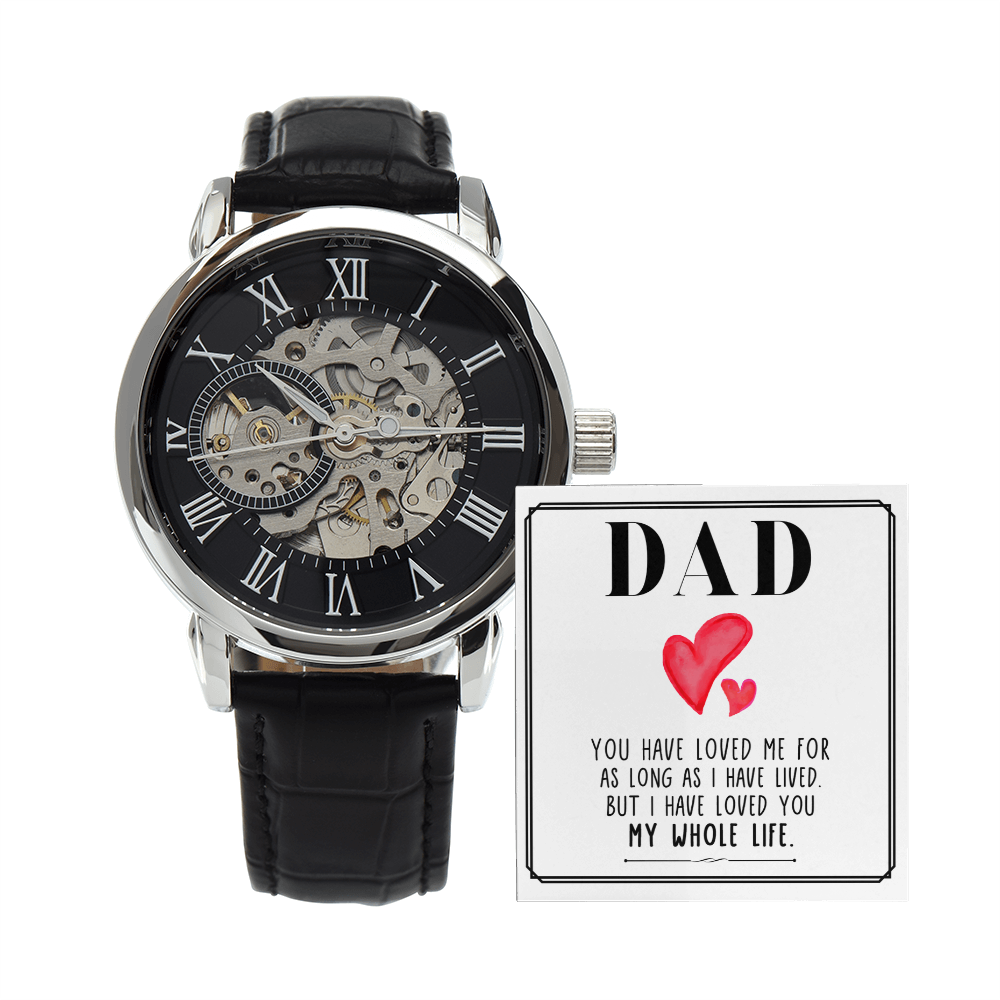 Personalized Openwork Watch for Dad – Custom Father's Love Luxury Gift Watch - goldenandvintage