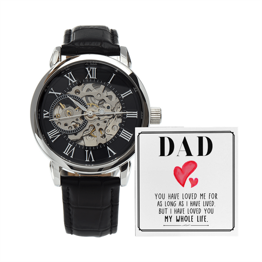 Personalized Openwork Watch for Dad – Custom Father's Love Luxury Gift Watch - goldenandvintage