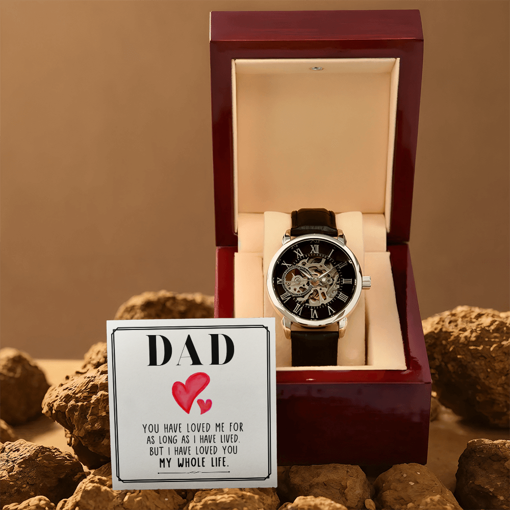 Personalized Openwork Watch for Dad – Custom Father's Love Luxury Gift Watch - goldenandvintage