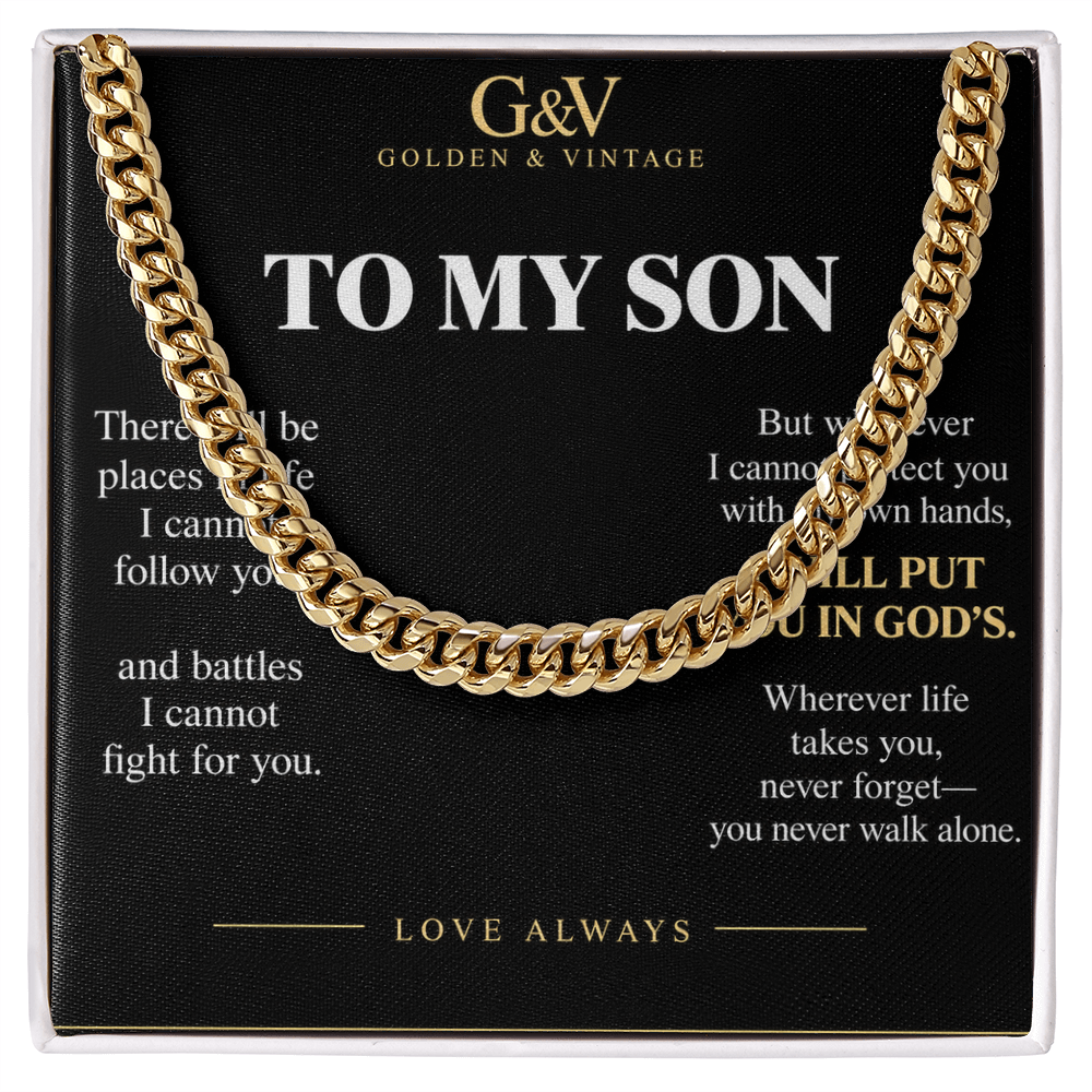 To My Son Cuban Link Chain – Meaningful Gift from Mom or Dad