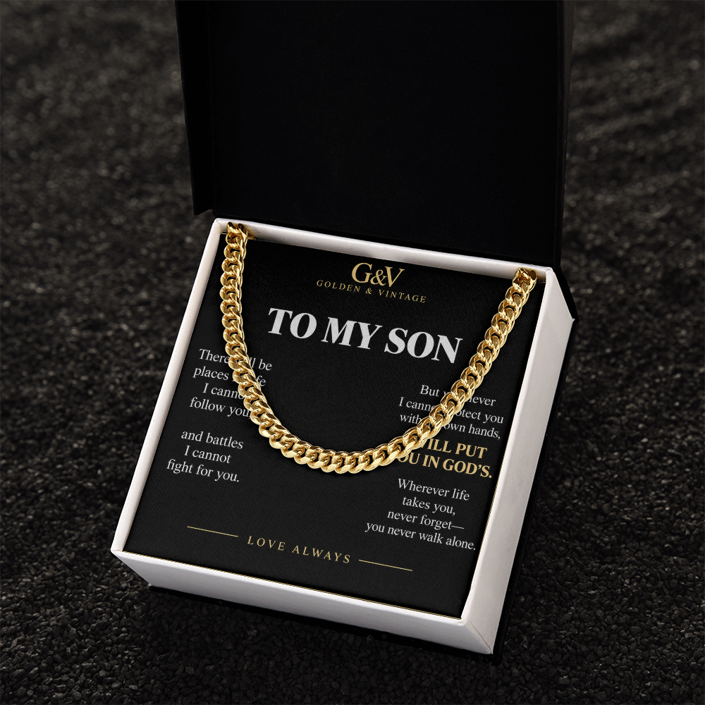 To My Son Cuban Link Chain – Meaningful Gift from Mom or Dad