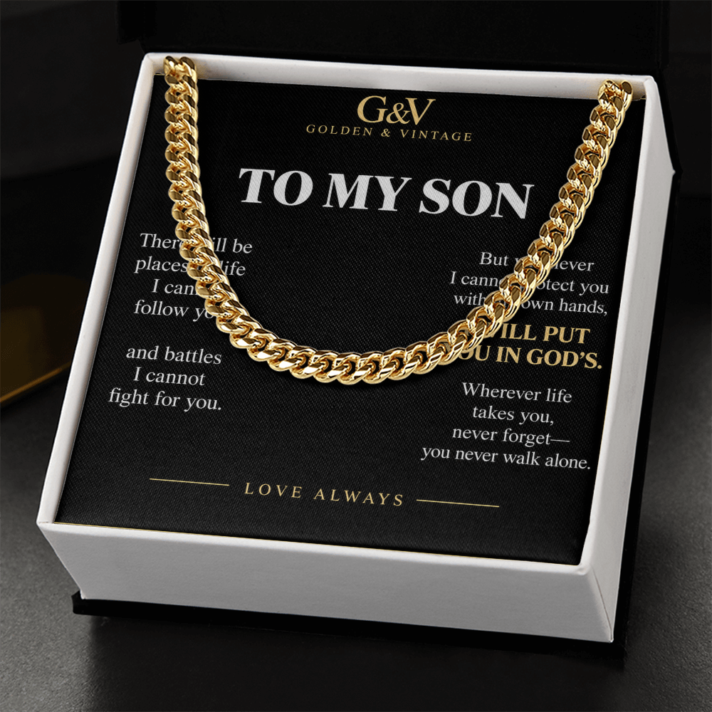 To My Son Cuban Link Chain – Meaningful Gift from Mom or Dad