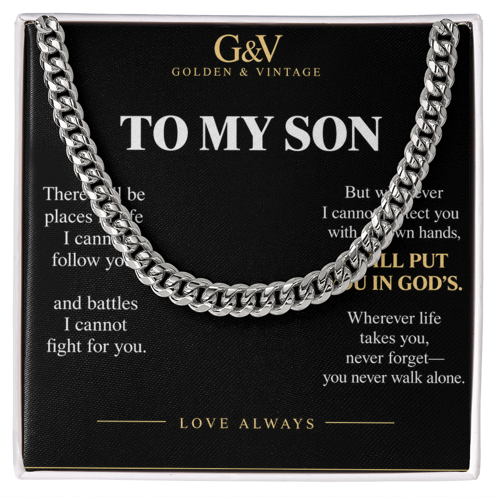 To My Son Cuban Link Chain – Meaningful Gift from Mom or Dad