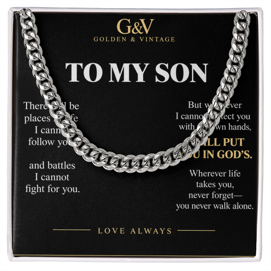 To My Son Cuban Link Chain – Meaningful Gift from Mom or Dad