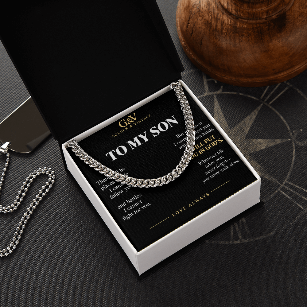 To My Son Cuban Link Chain – Meaningful Gift from Mom or Dad