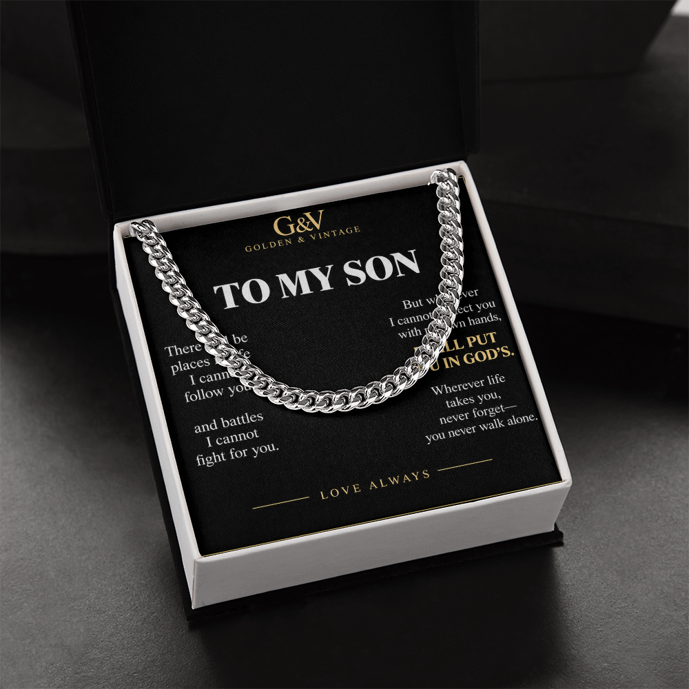 To My Son Cuban Link Chain – Meaningful Gift from Mom or Dad