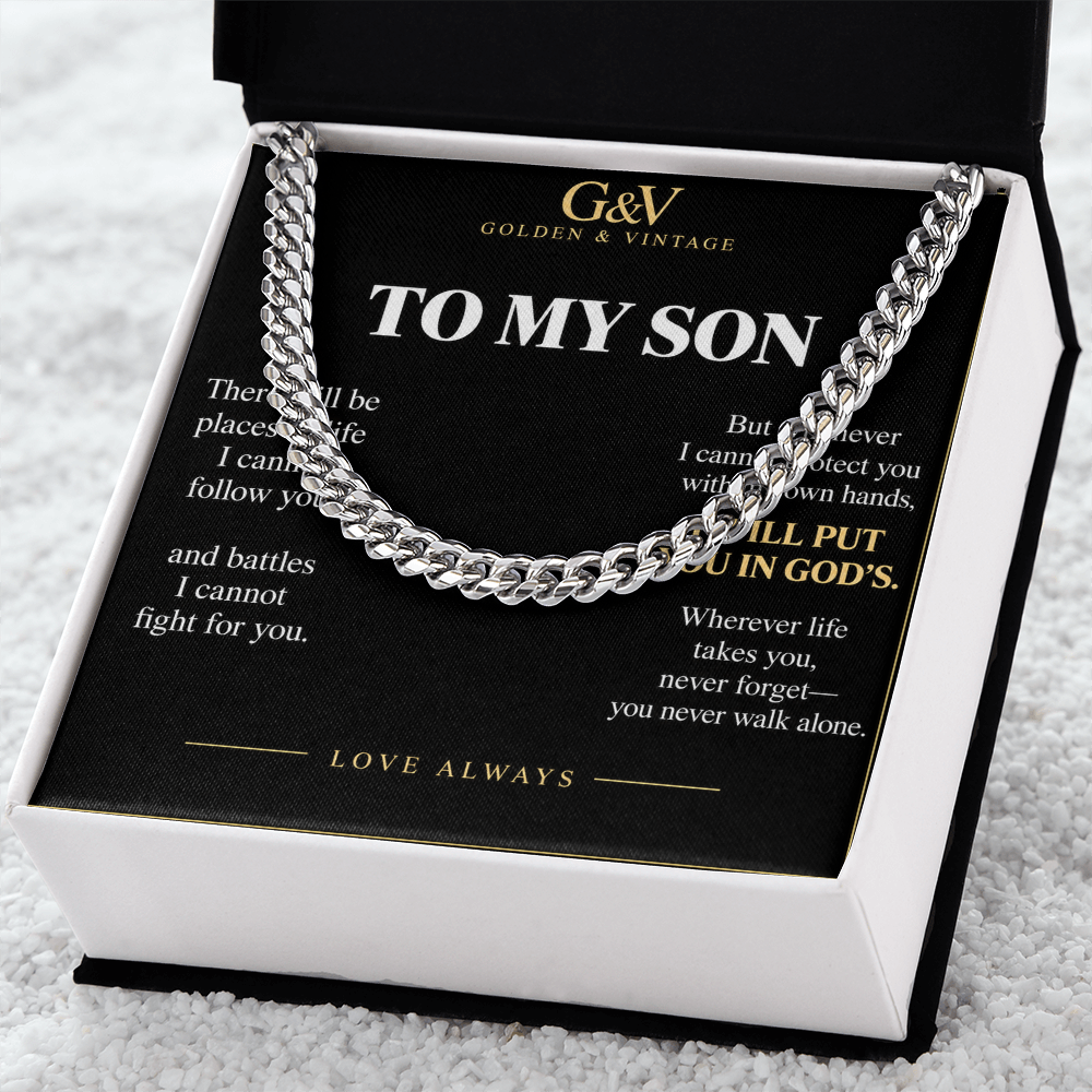 To My Son Cuban Link Chain – Meaningful Gift from Mom or Dad