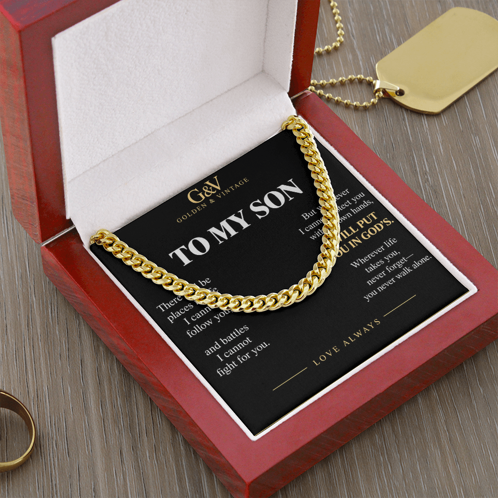 To My Son Cuban Link Chain – Meaningful Gift from Mom or Dad