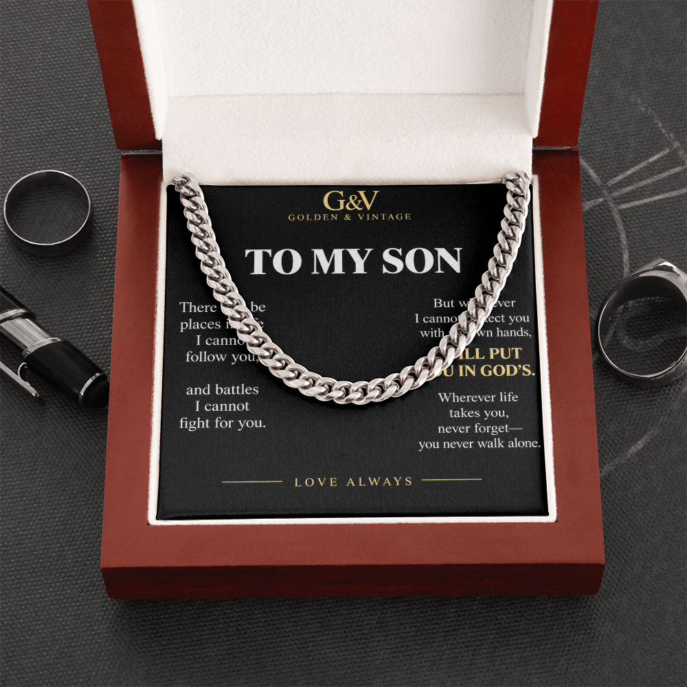 To My Son Cuban Link Chain – Meaningful Gift from Mom or Dad