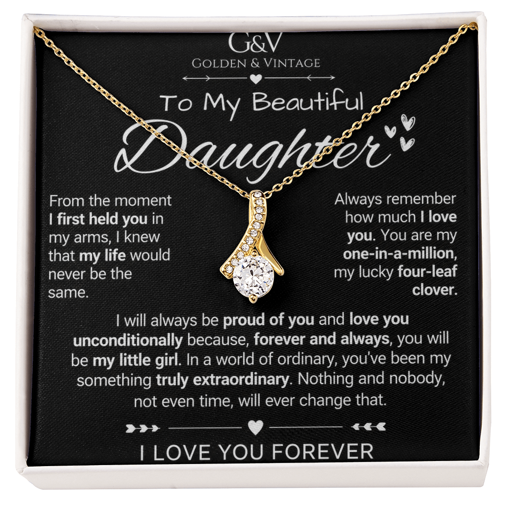 To My Beautiful Daughter – Alluring Beauty Necklace | Yellow & White Gold