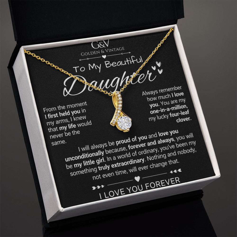 To My Beautiful Daughter – Alluring Beauty Necklace | Yellow & White Gold