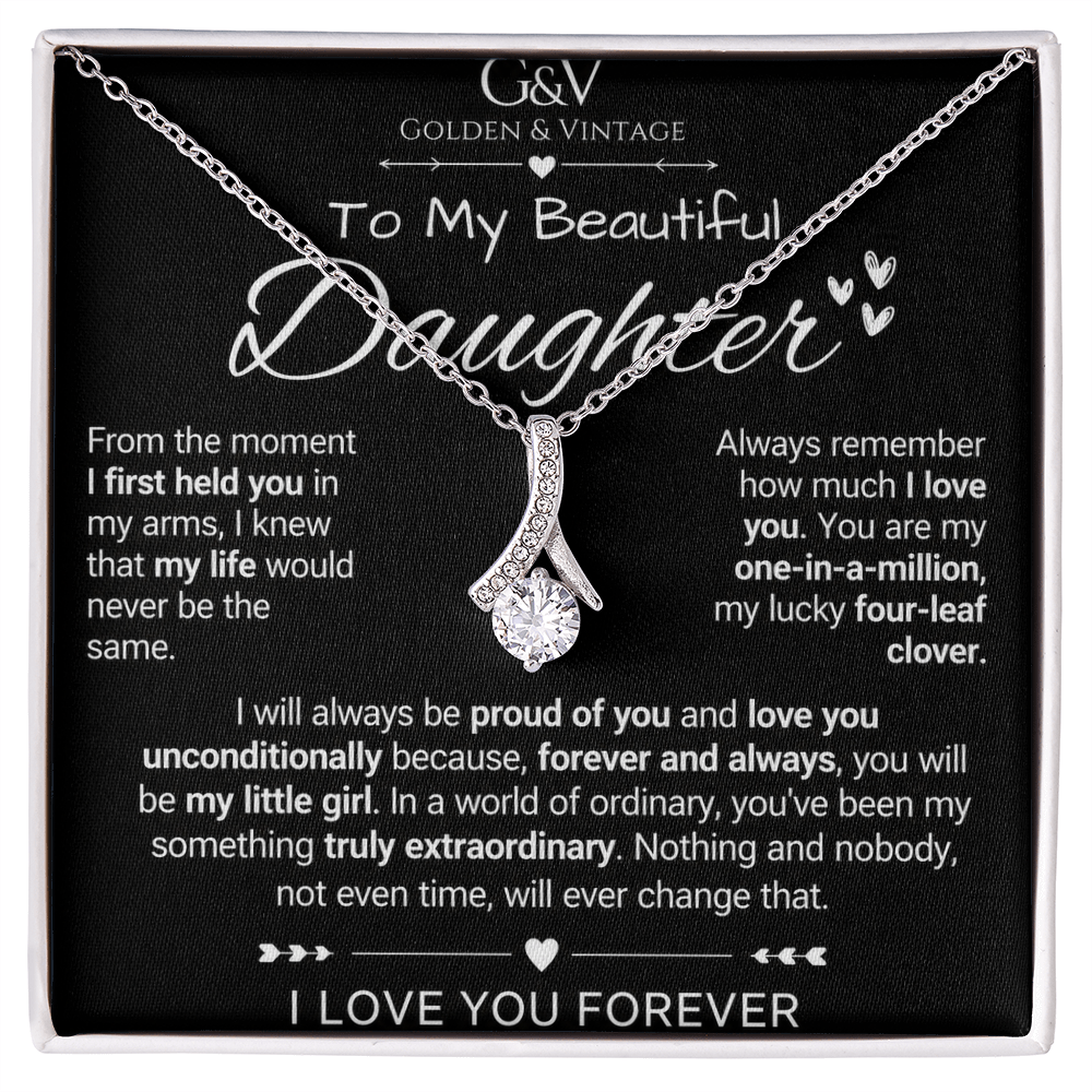 To My Beautiful Daughter – Alluring Beauty Necklace | Yellow & White Gold