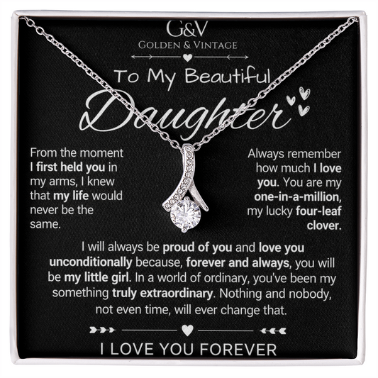 To My Beautiful Daughter – Alluring Beauty Necklace | Yellow & White Gold