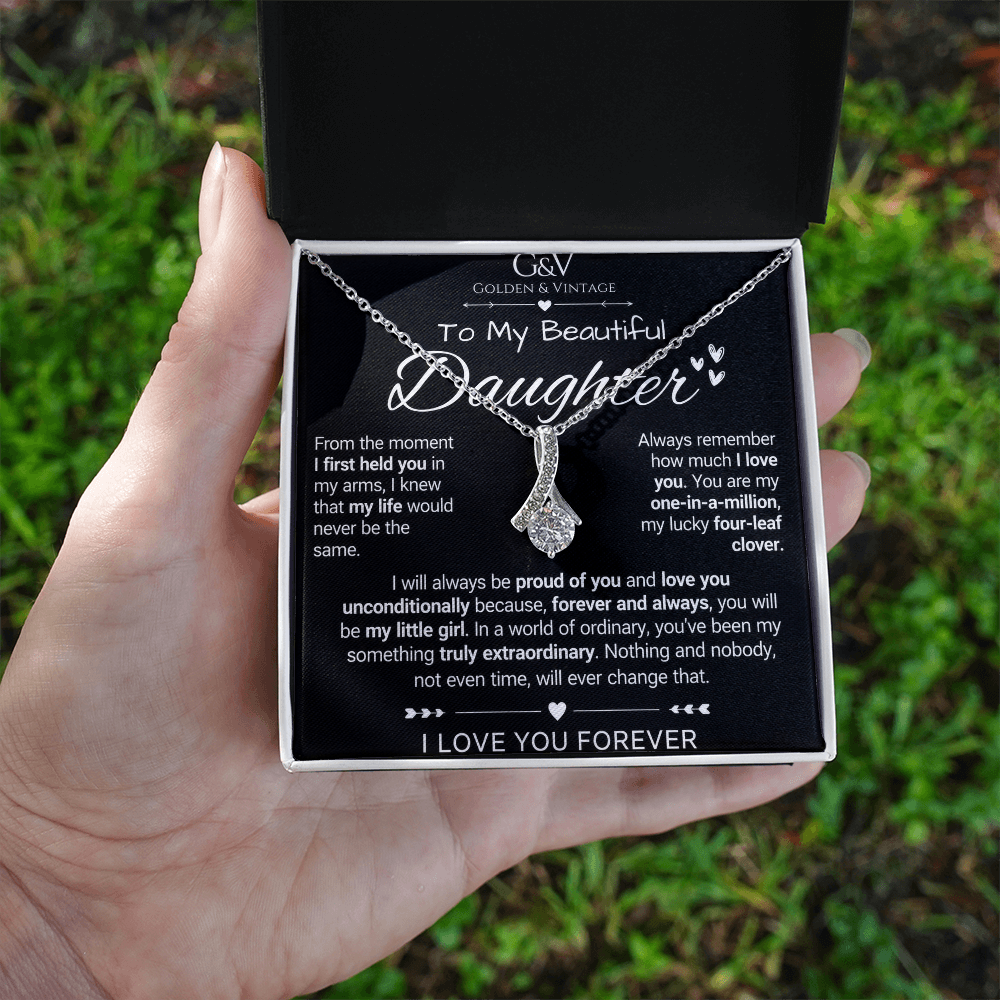 To My Beautiful Daughter – Alluring Beauty Necklace | Yellow & White Gold