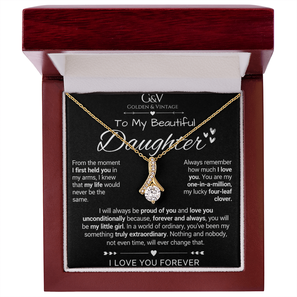 To My Beautiful Daughter – Alluring Beauty Necklace | Yellow & White Gold
