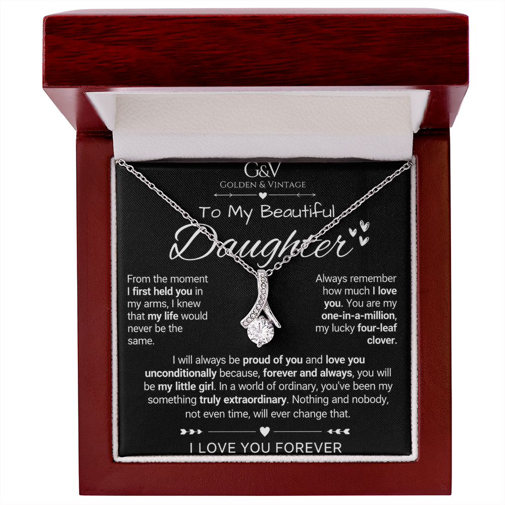 To My Beautiful Daughter – Alluring Beauty Necklace | Yellow & White Gold
