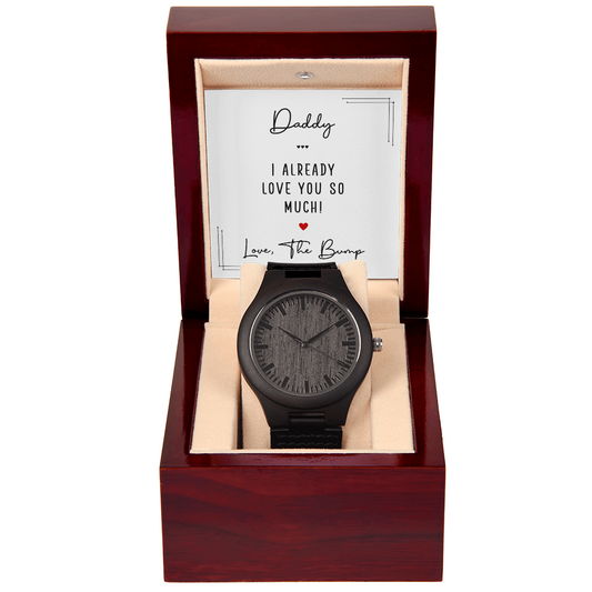 Personalized Wooden Watch for Daddy – “Love From The Bump”  Father-to-Be Gift Watch - goldenandvintage