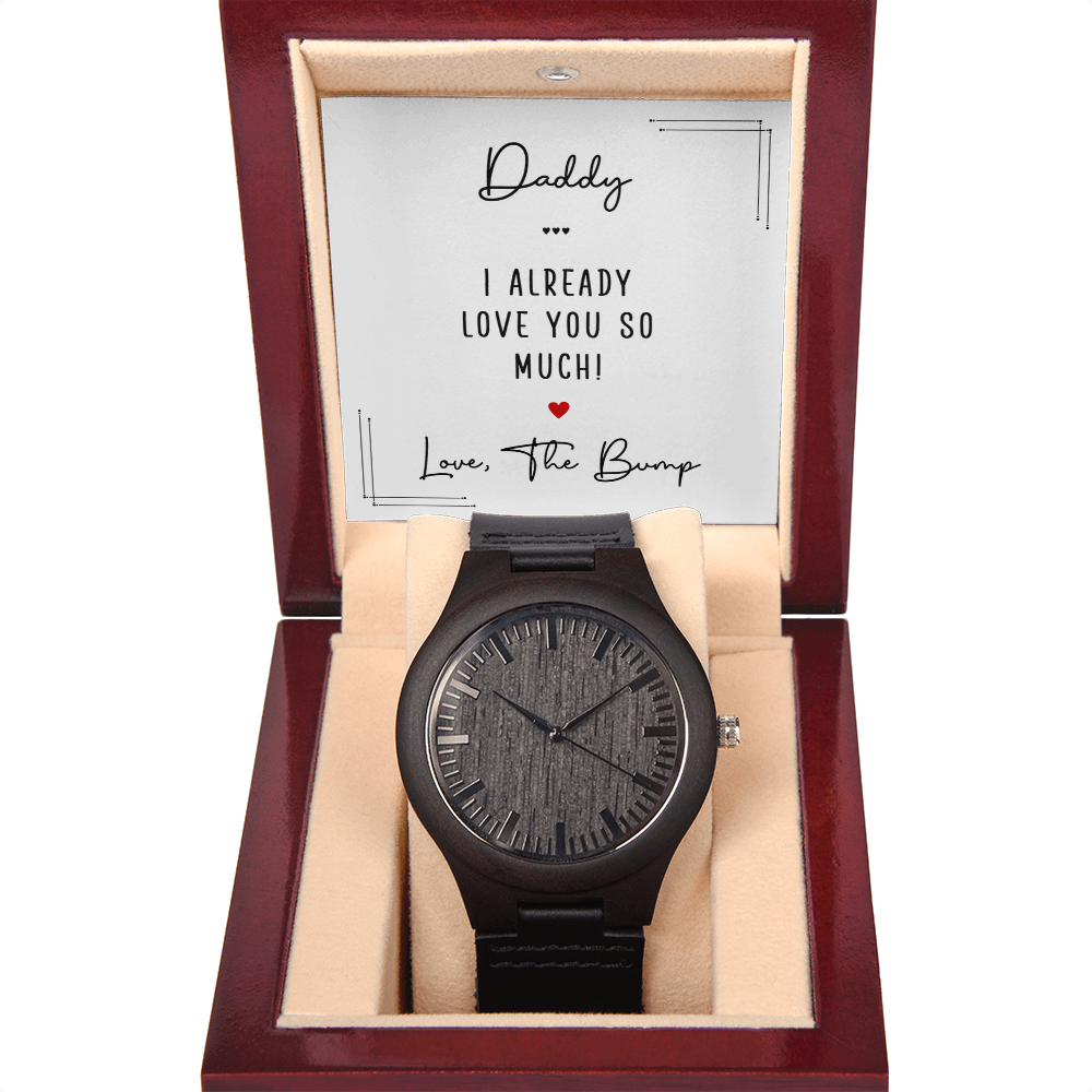 Personalized Wooden Watch for Daddy – “Love From The Bump”  Father-to-Be Gift Watch - goldenandvintage