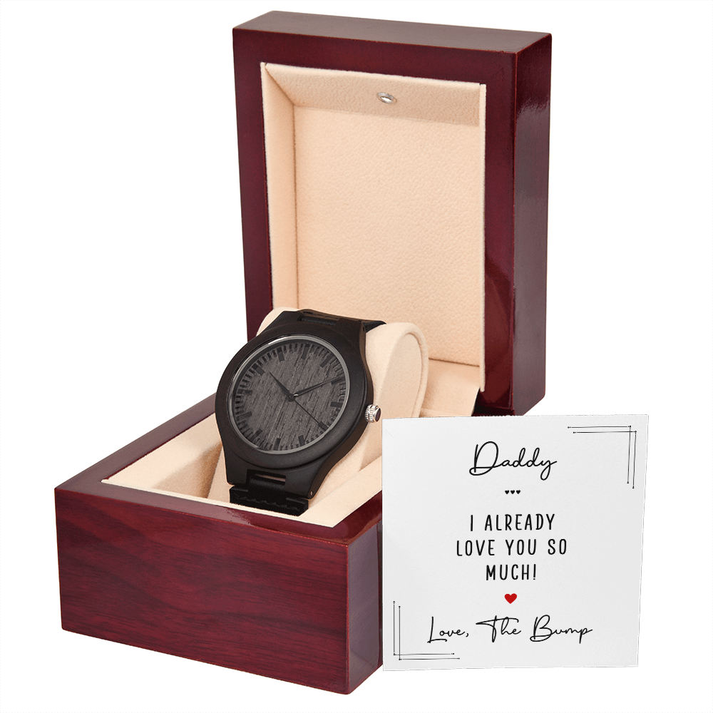 Personalized Wooden Watch for Daddy – “Love From The Bump”  Father-to-Be Gift Watch - goldenandvintage