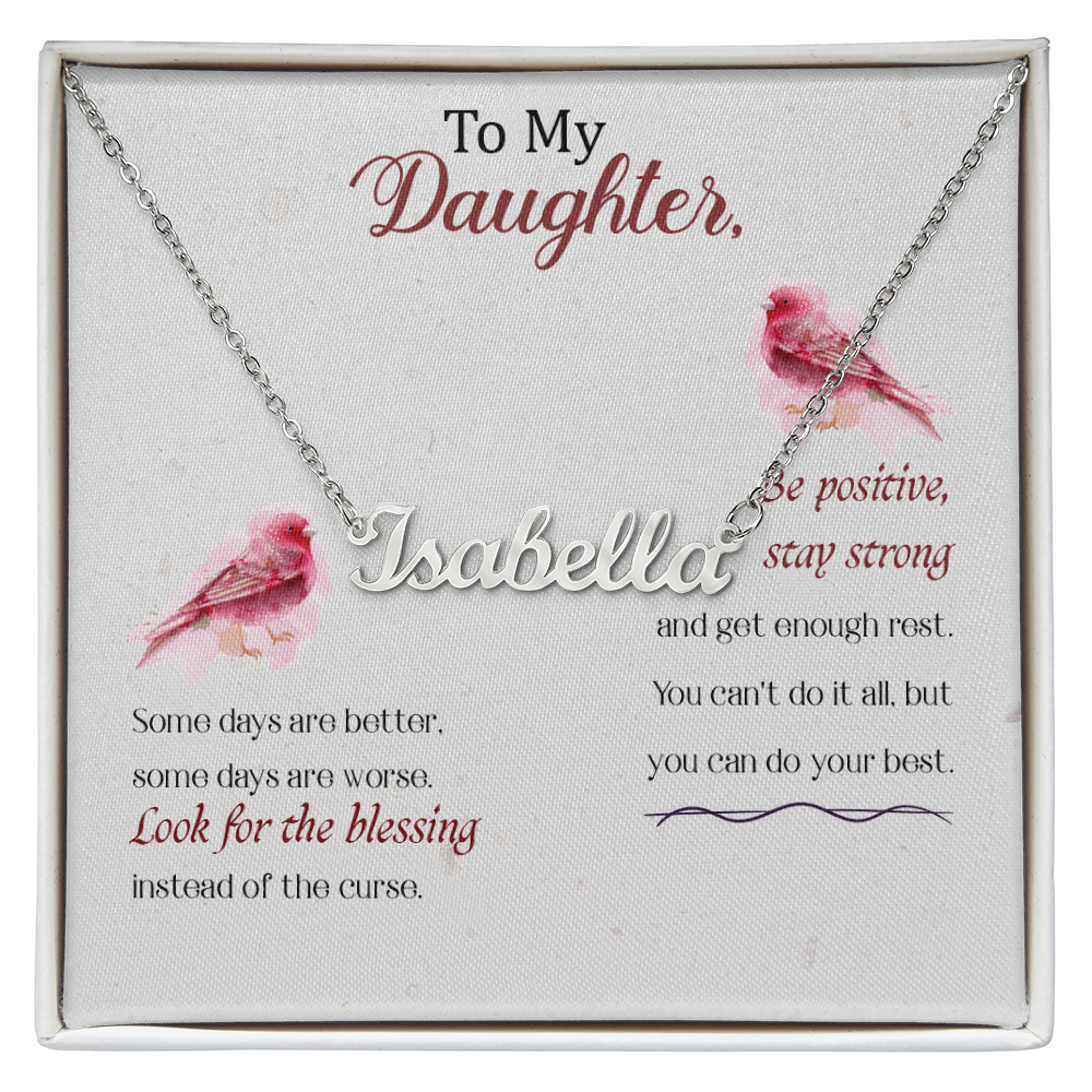 To My Daughter Personalized Name Necklace – Inspirational Gift for Daughter - goldenandvintage