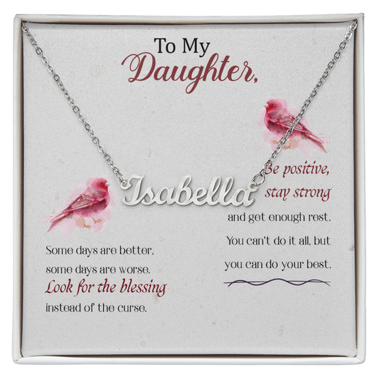 To My Daughter Personalized Name Necklace – Inspirational Gift for Daughter - goldenandvintage