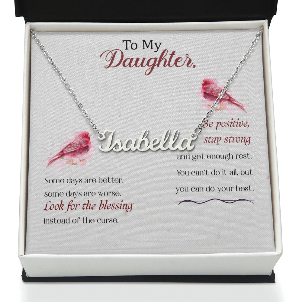 To My Daughter Personalized Name Necklace – Inspirational Gift for Daughter - goldenandvintage
