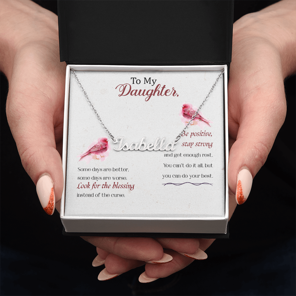 To My Daughter Personalized Name Necklace – Inspirational Gift for Daughter - goldenandvintage