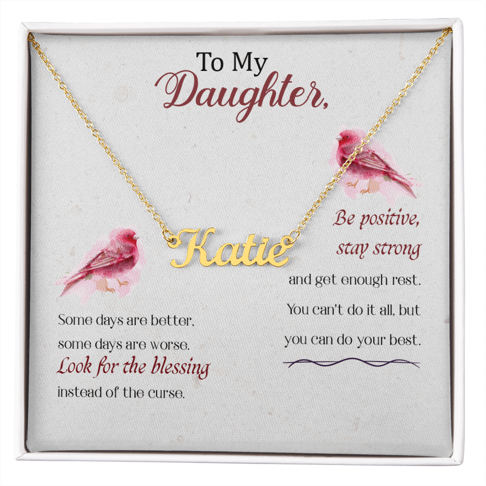 To My Daughter Personalized Name Necklace – Inspirational Gift for Daughter - goldenandvintage