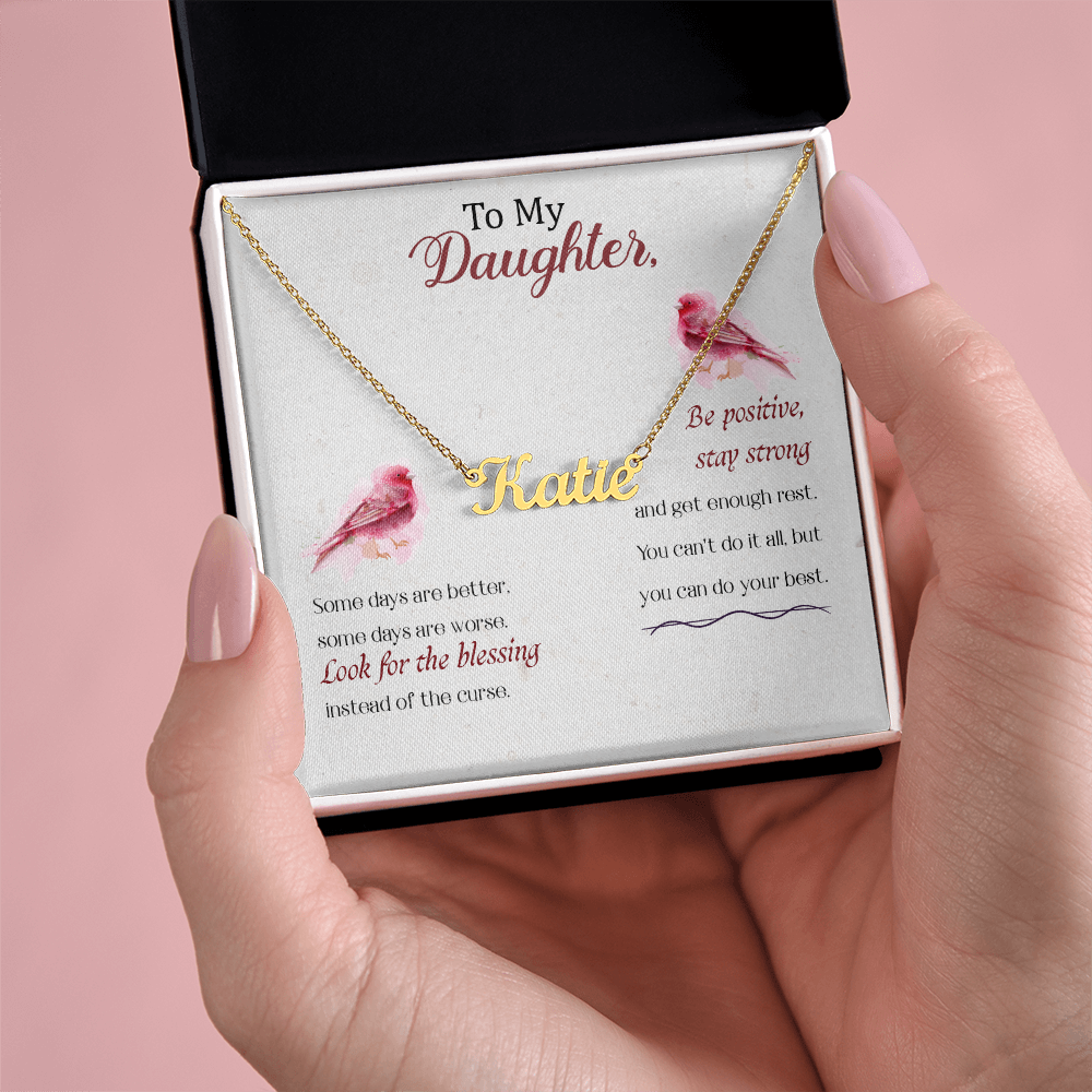 To My Daughter Personalized Name Necklace – Inspirational Gift for Daughter - goldenandvintage