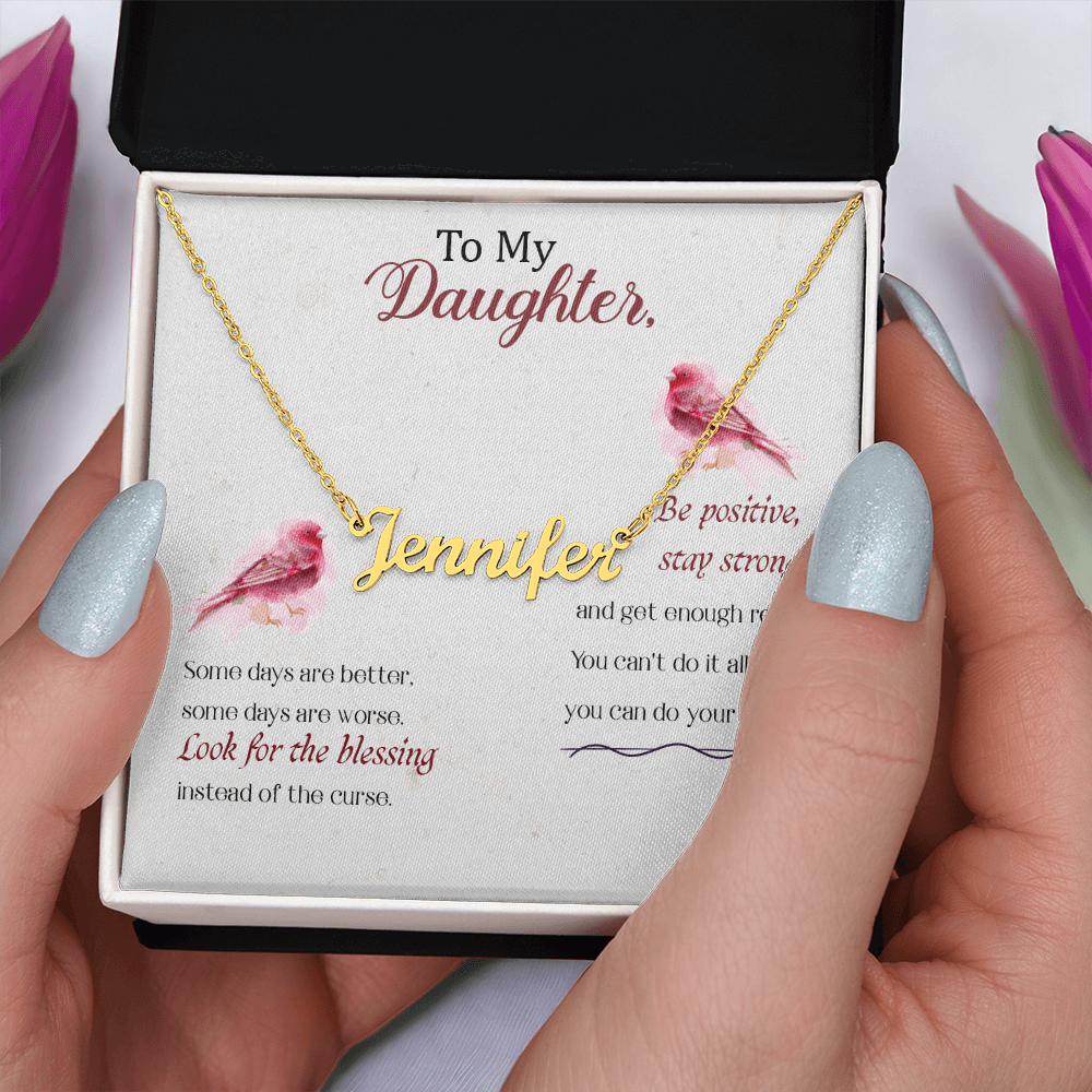 To My Daughter Personalized Name Necklace – Inspirational Gift for Daughter - goldenandvintage