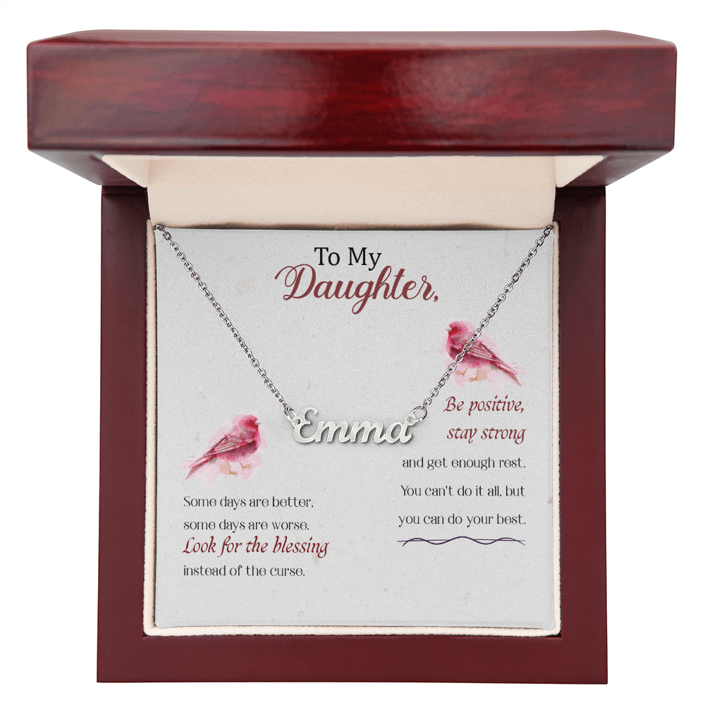 To My Daughter Personalized Name Necklace – Inspirational Gift for Daughter - goldenandvintage