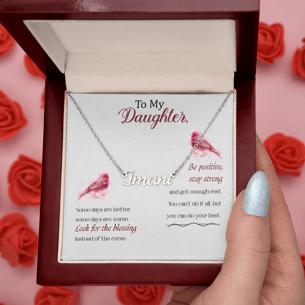 To My Daughter Personalized Name Necklace – Inspirational Gift for Daughter - goldenandvintage