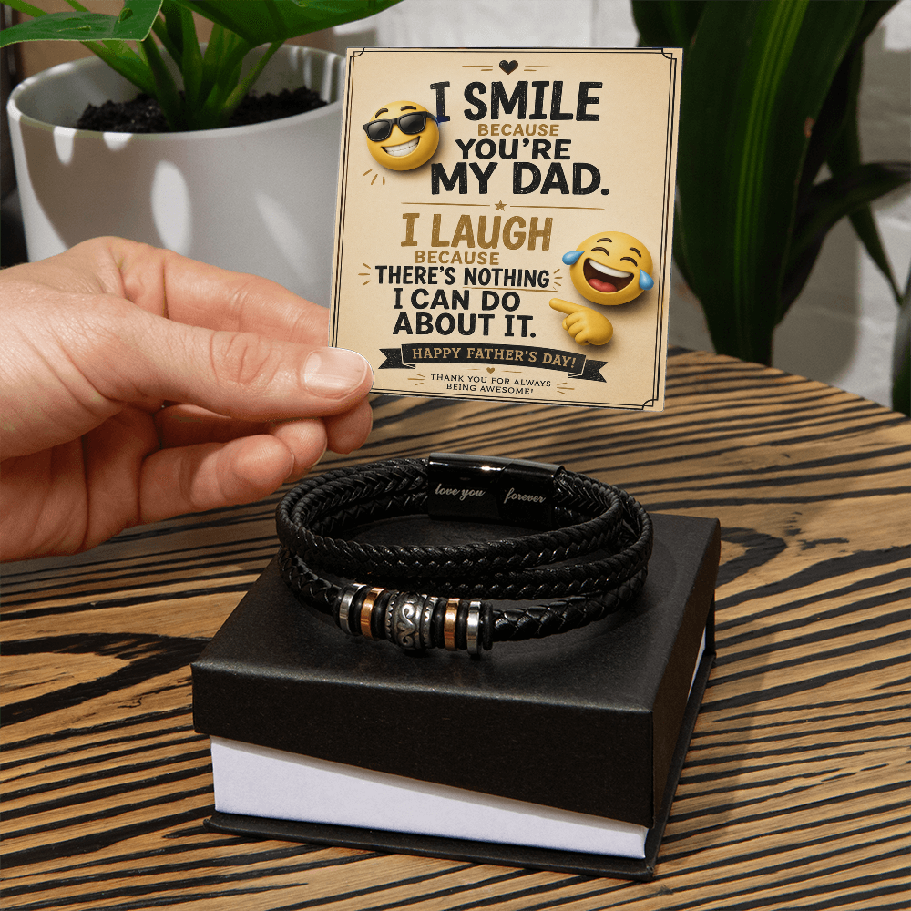 Funny Father's Day Love You Forever Bracelet Gift for Dad – Humorous Message Card Jewelry - goldenandvintage
