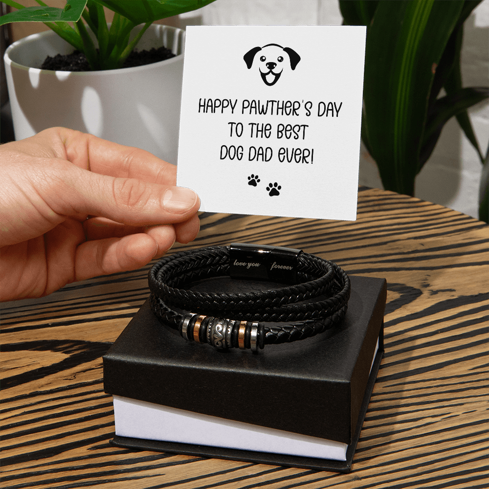 Love You Forever Bracelet for Dog Dad – Happy Pawther's Day Personalized Gift for Pet Lovers - goldenandvintage