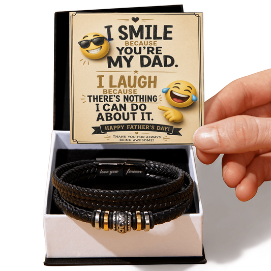 Funny Father's Day Love You Forever Bracelet Gift for Dad – Humorous Message Card Jewelry - goldenandvintage