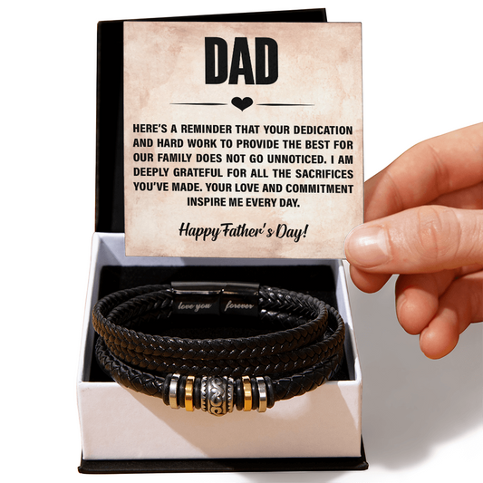 Love You Forever Bracelet for Dad – Meaningful Father's Day Appreciation Gift Bracelet for Him - goldenandvintage